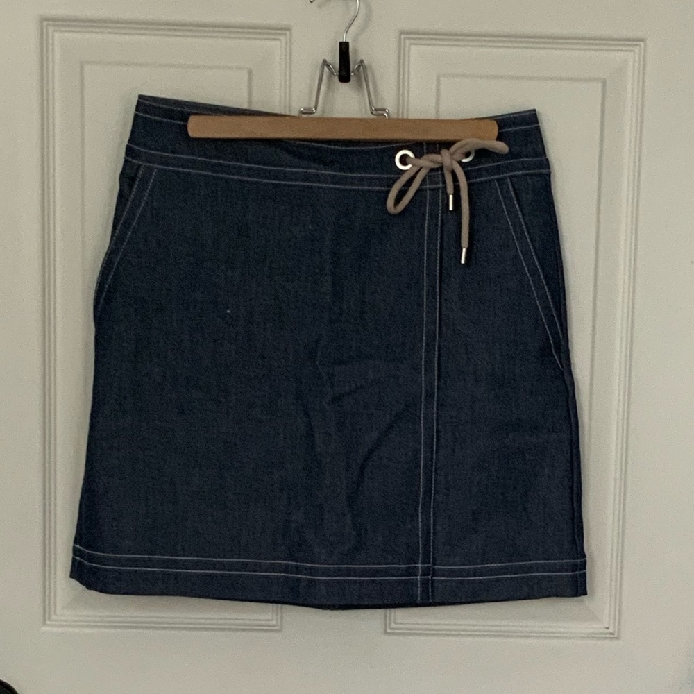 Denim faux-wrap skirt - Ann Taylor